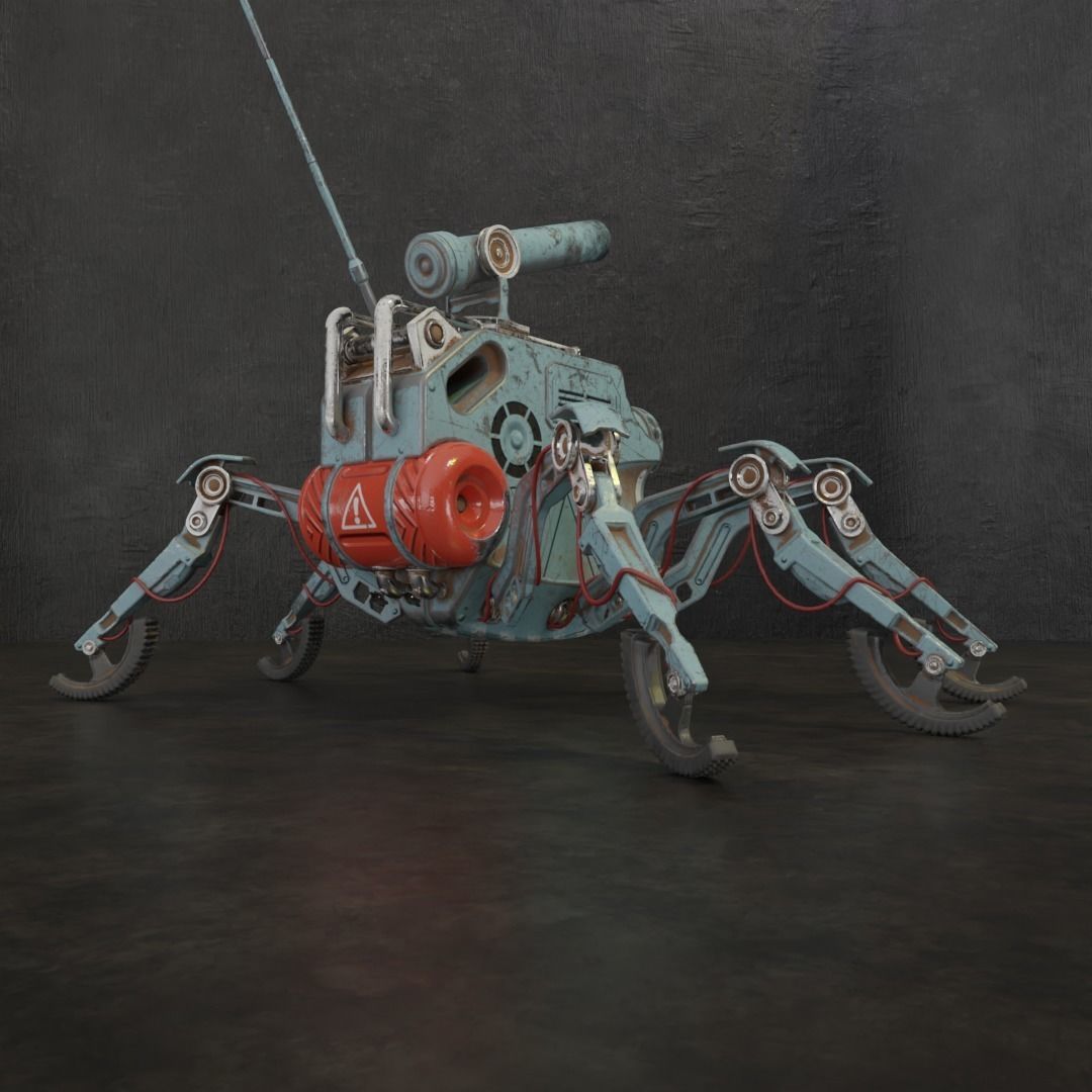 SpiderRobot Low-poly 3D model_1