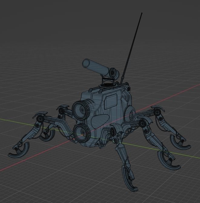 SpiderRobot Low-poly 3D model_6