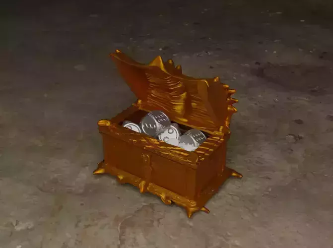 DnD Dragon Treasure Box Dice Chest Pattern  3D print model