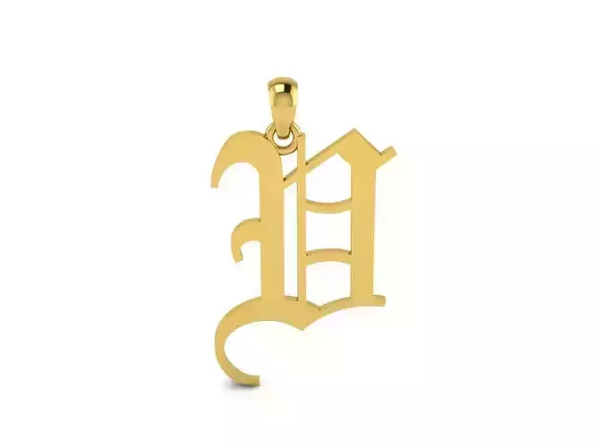 Olde English Pendant Letter V