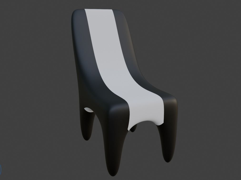 Plastic chair 3d model using blender 3D model_4