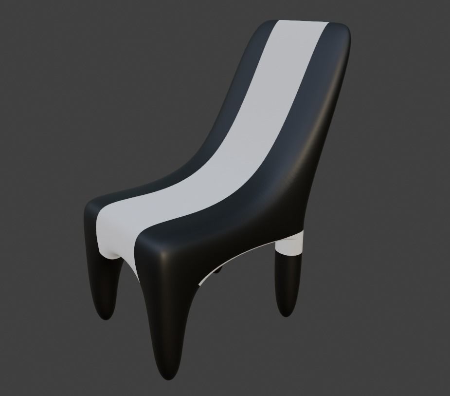 Plastic chair 3d model using blender 3D model_2