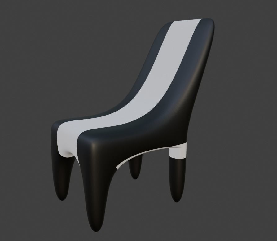 Plastic chair 3d model using blender 3D model_5