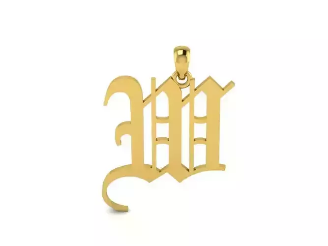 Olde English Pendant Letter W