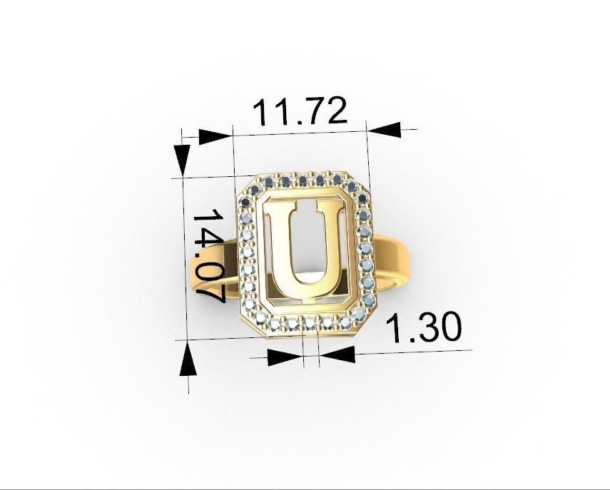 aneis de alfabeto completo 3D print model_8