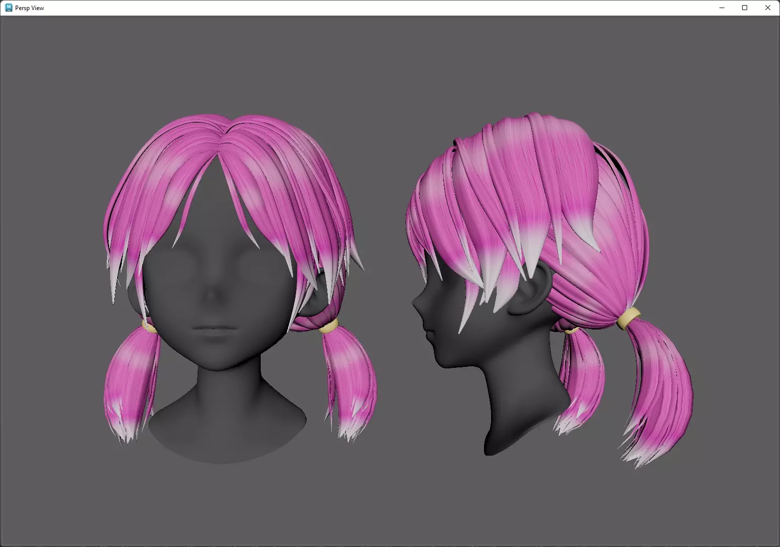 Anime hair style 42 low poly for woman and girl Low-poly 3D model