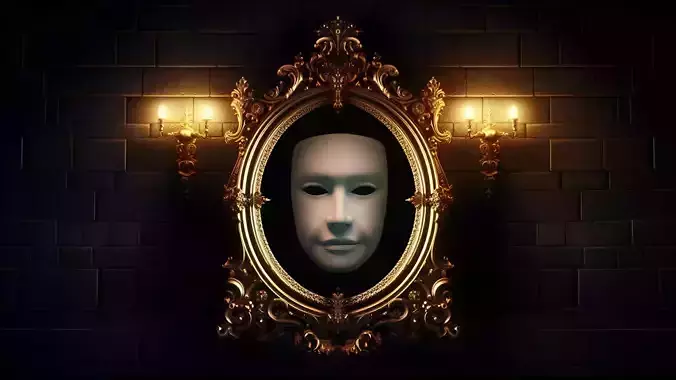 Rigged Theater Mask 3D model