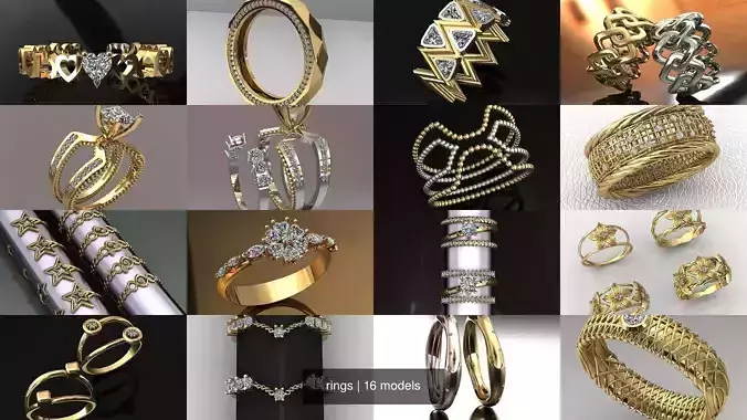 rings 3D Model Collection