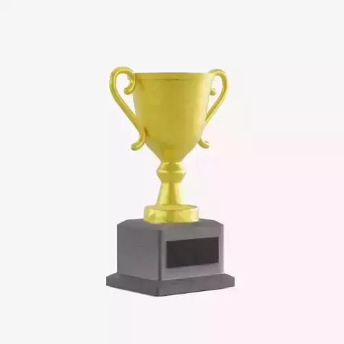 Gold Trophy 02 Low-poly 3D model