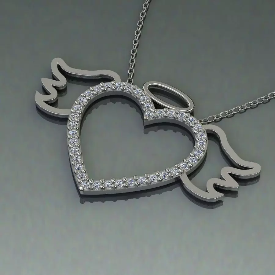 heart necklace 3D print model_0