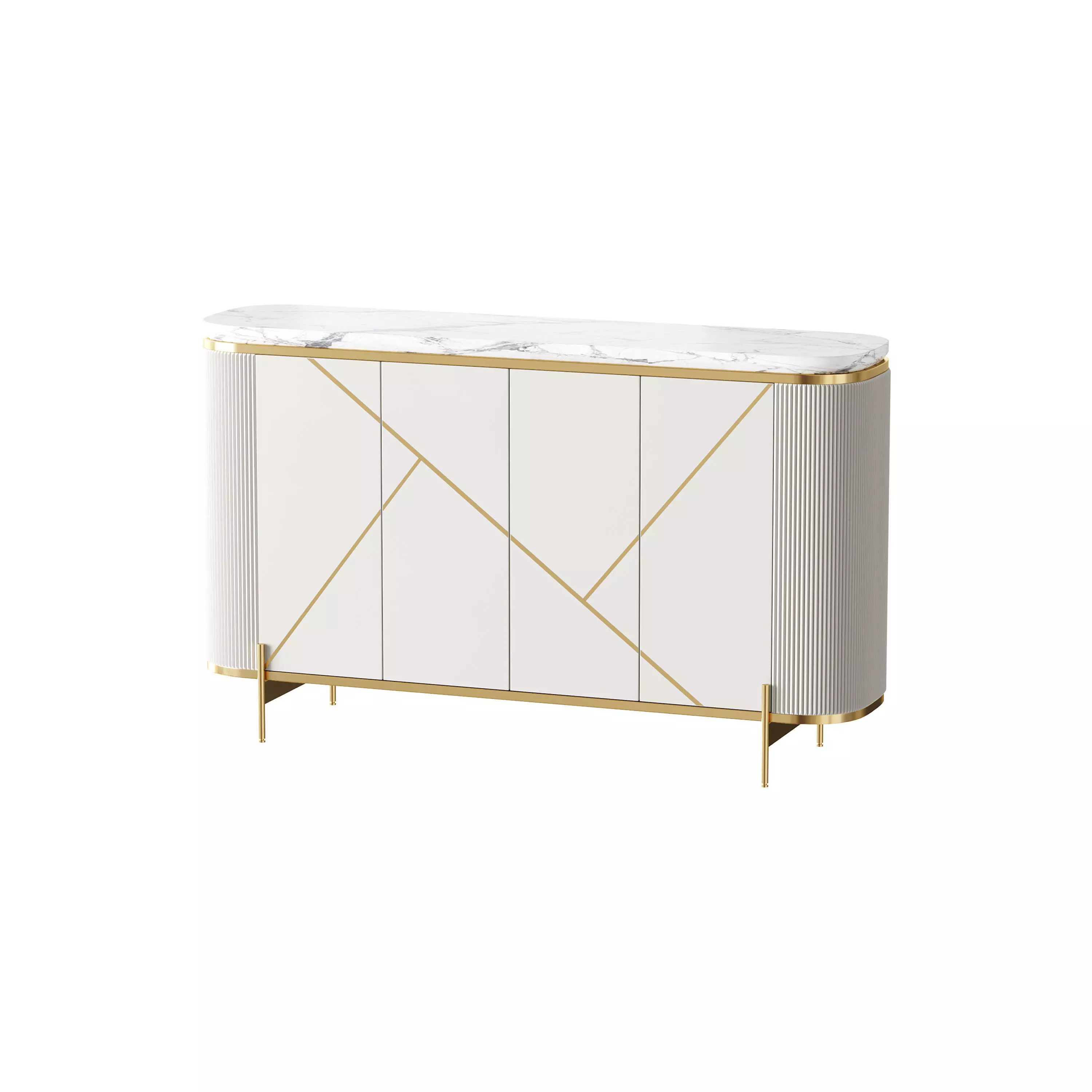 Sideboard Buffet Faux Marble 3D model_0