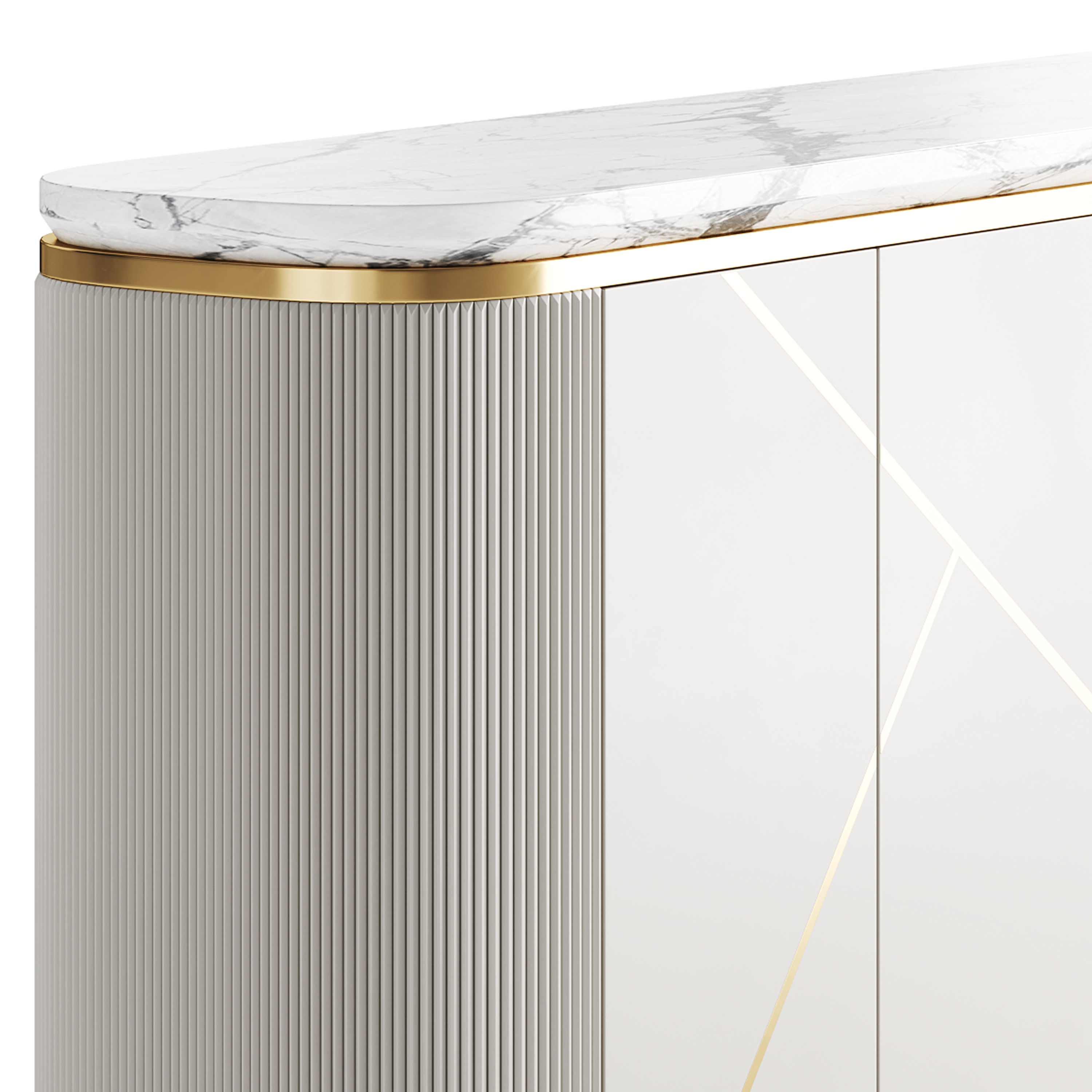 Sideboard Buffet Faux Marble 3D model_11