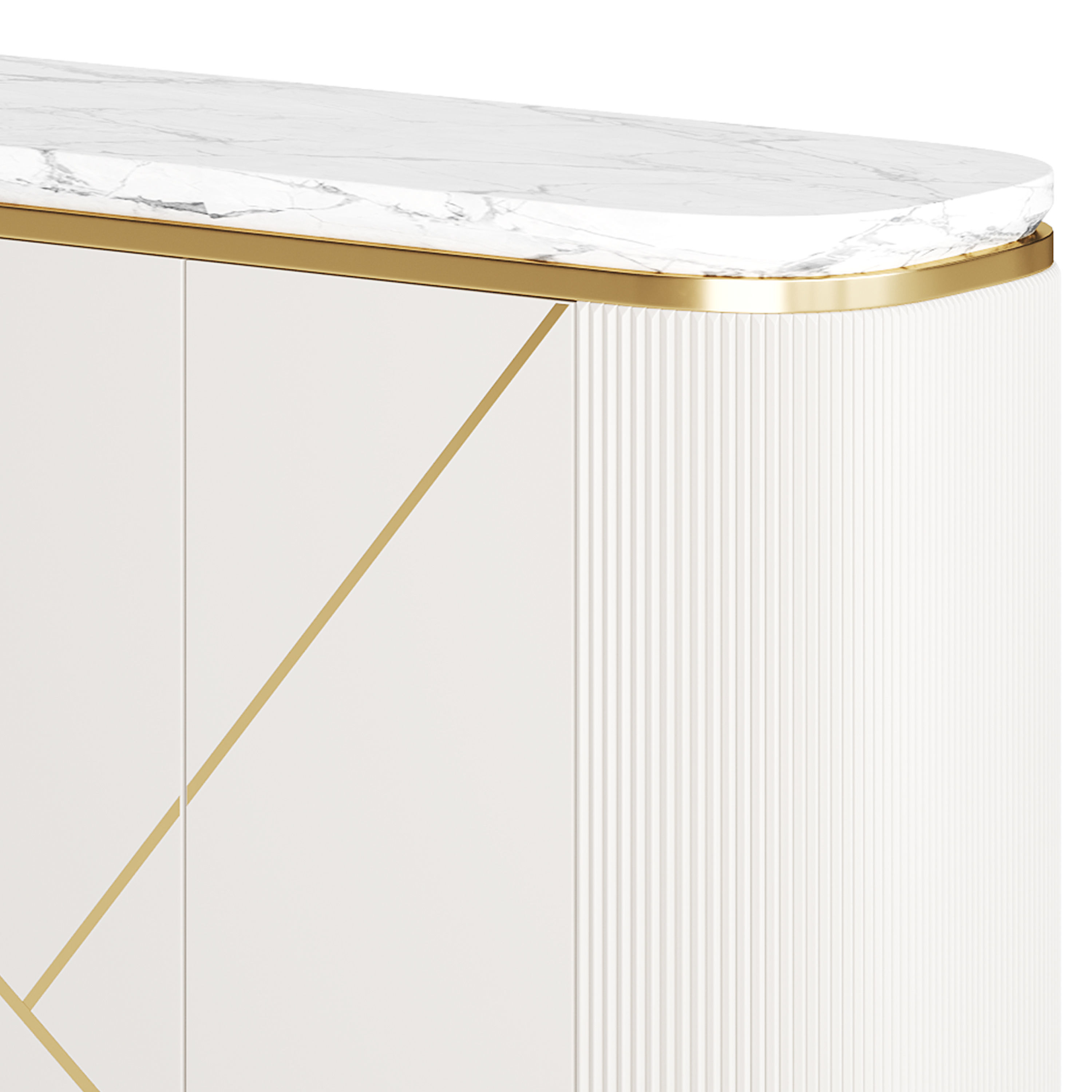 Sideboard Buffet Faux Marble 3D model_9