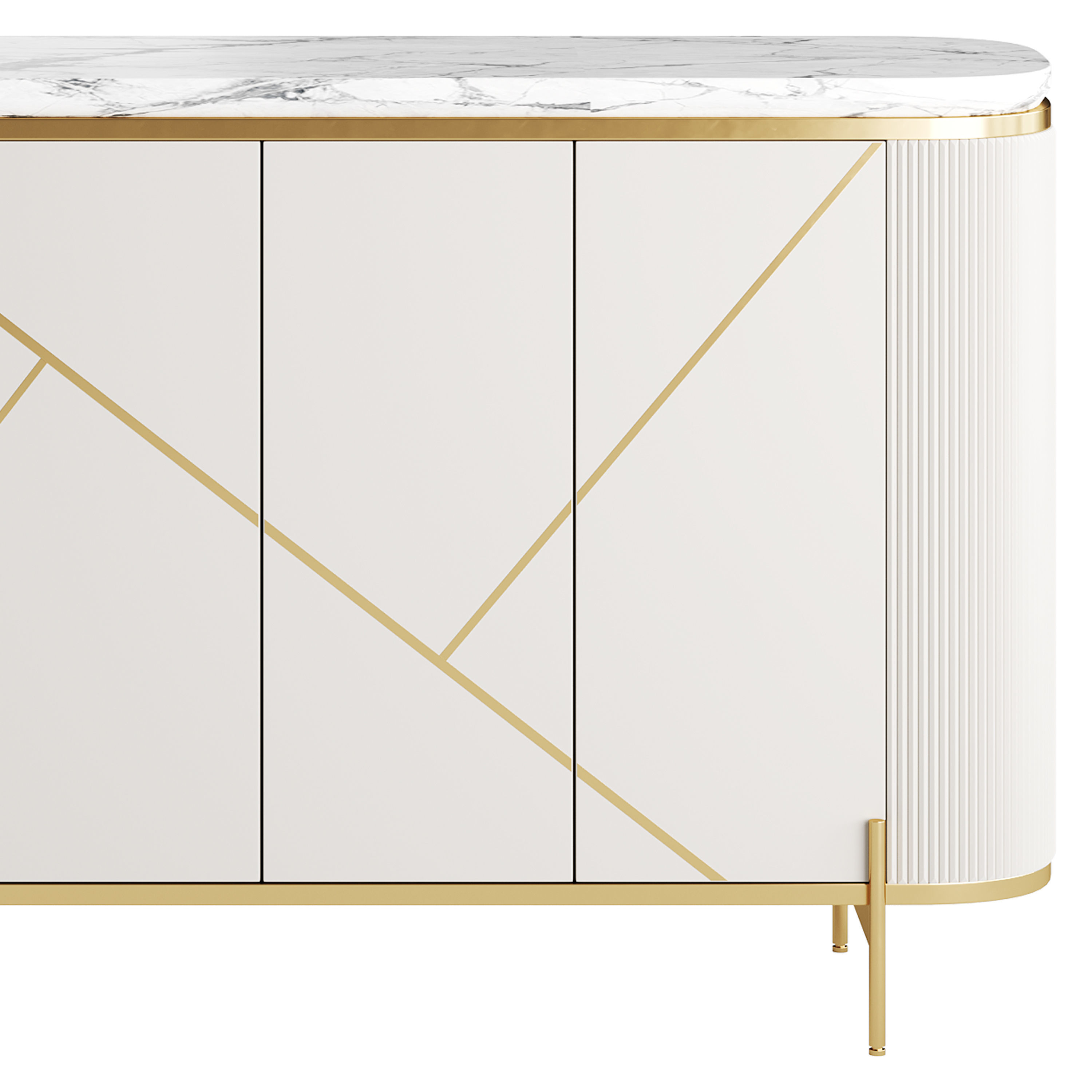 Sideboard Buffet Faux Marble 3D model_4