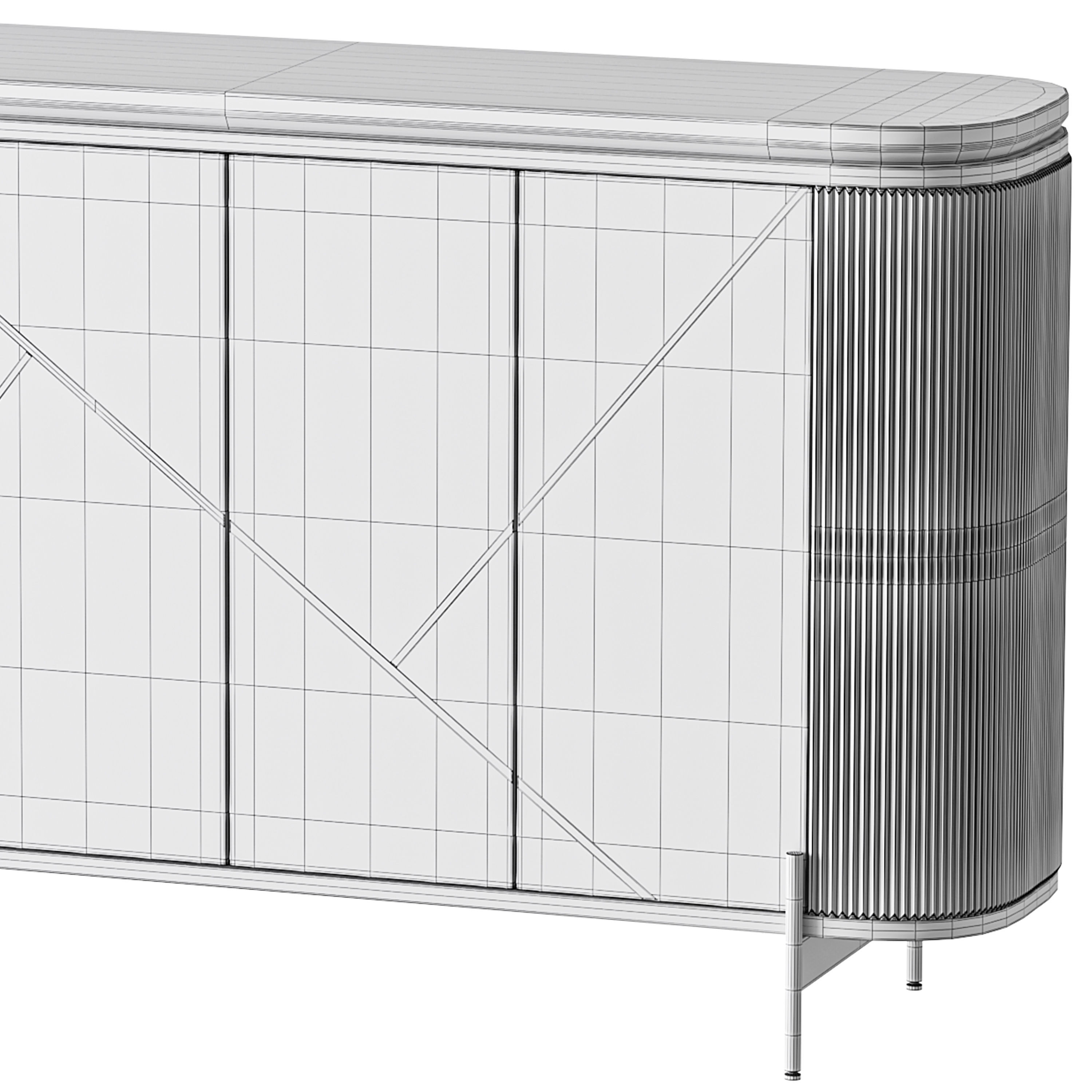 Sideboard Buffet Faux Marble 3D model_17