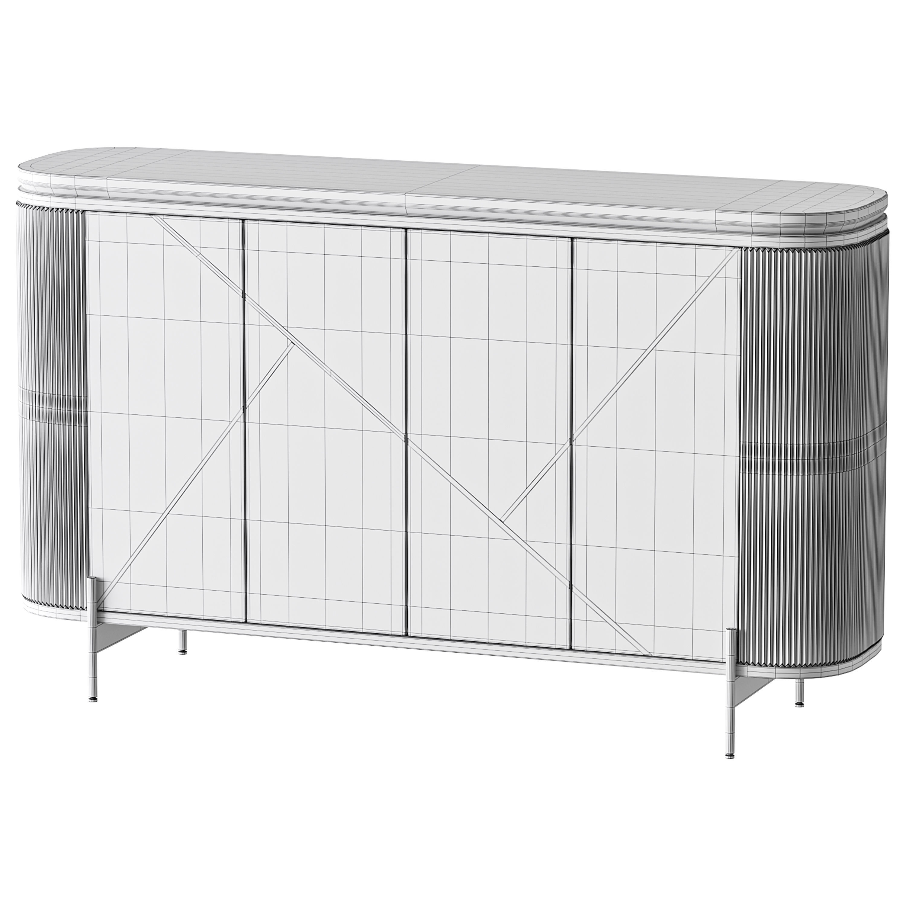 Sideboard Buffet Faux Marble 3D model_16