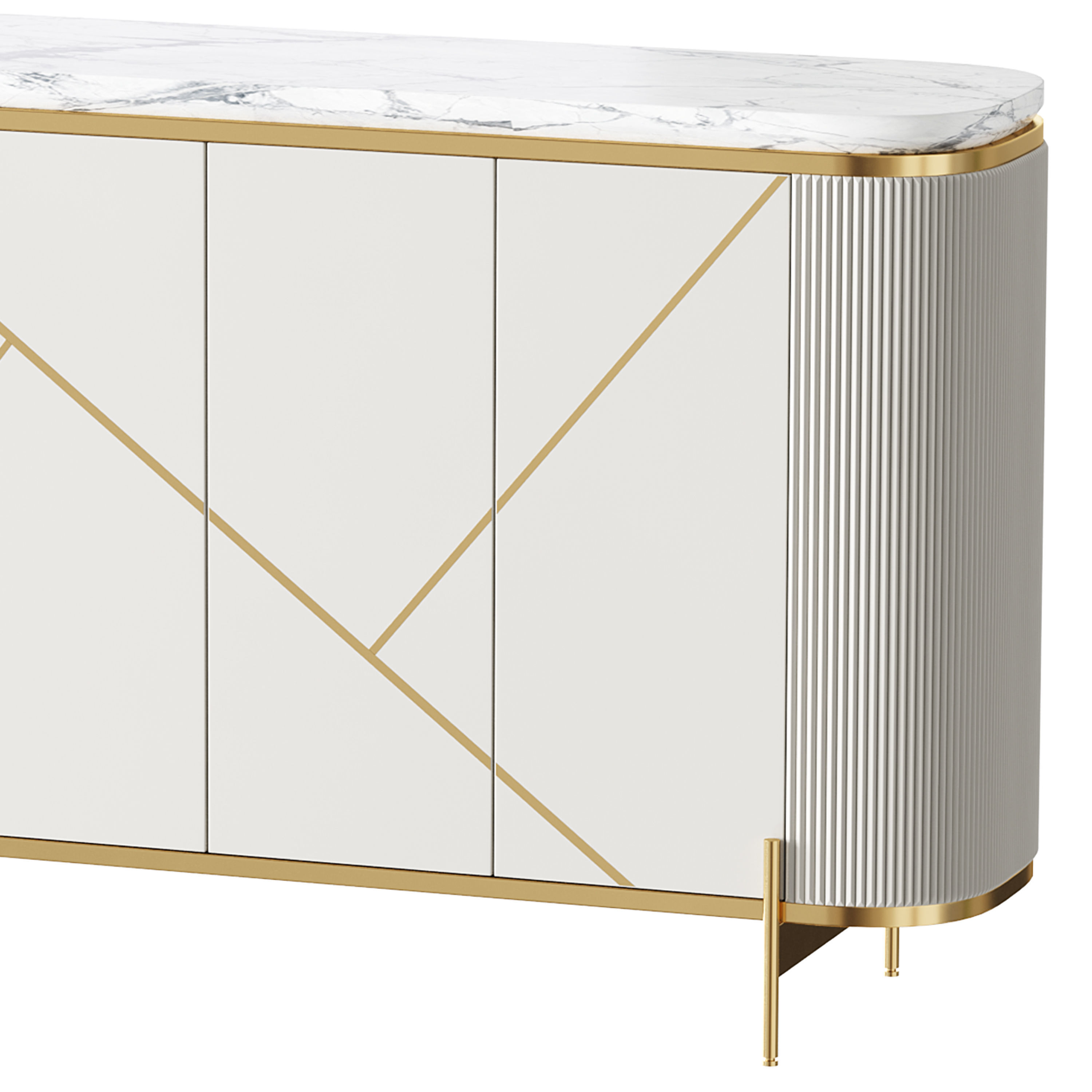 Sideboard Buffet Faux Marble 3D model_7