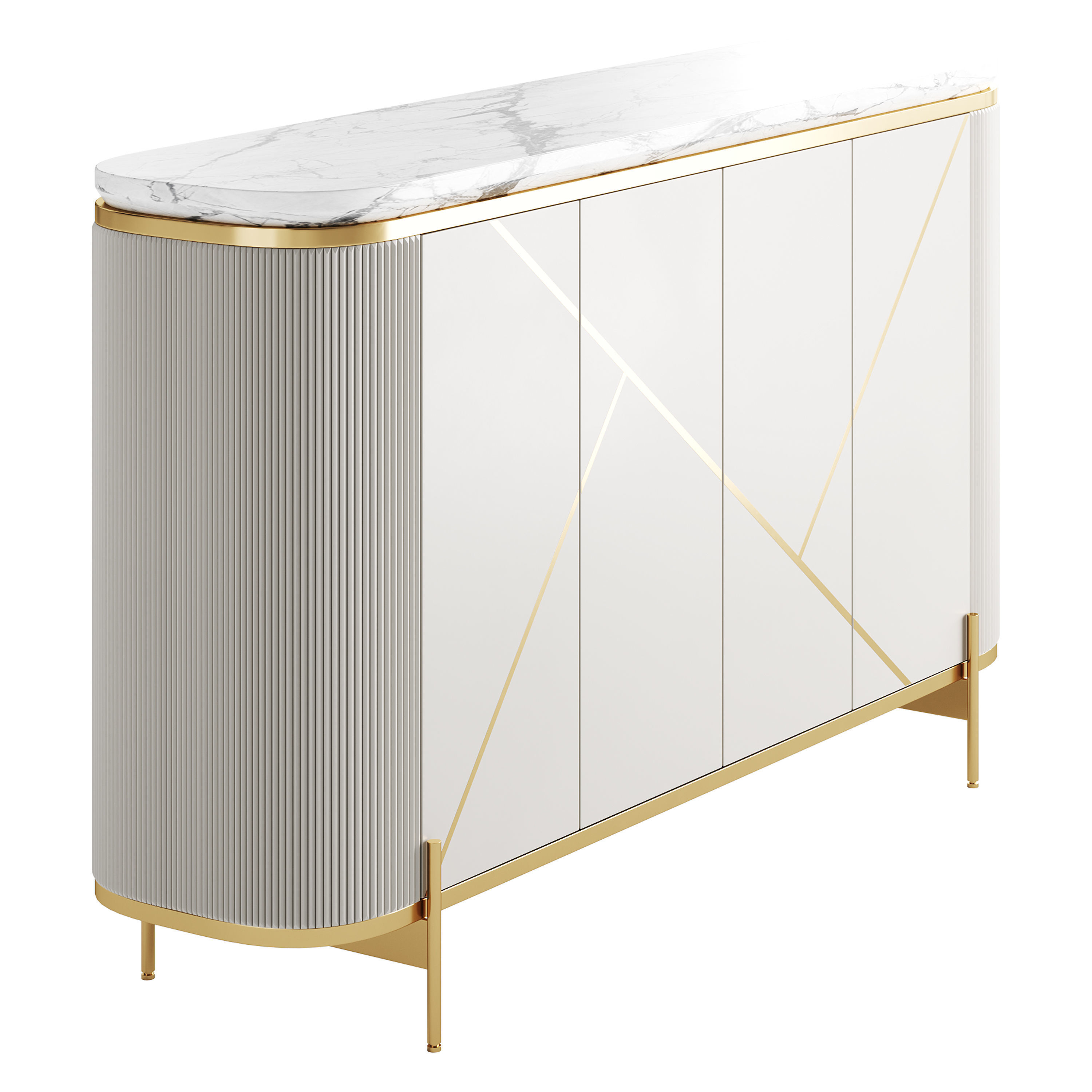 Sideboard Buffet Faux Marble 3D model_13