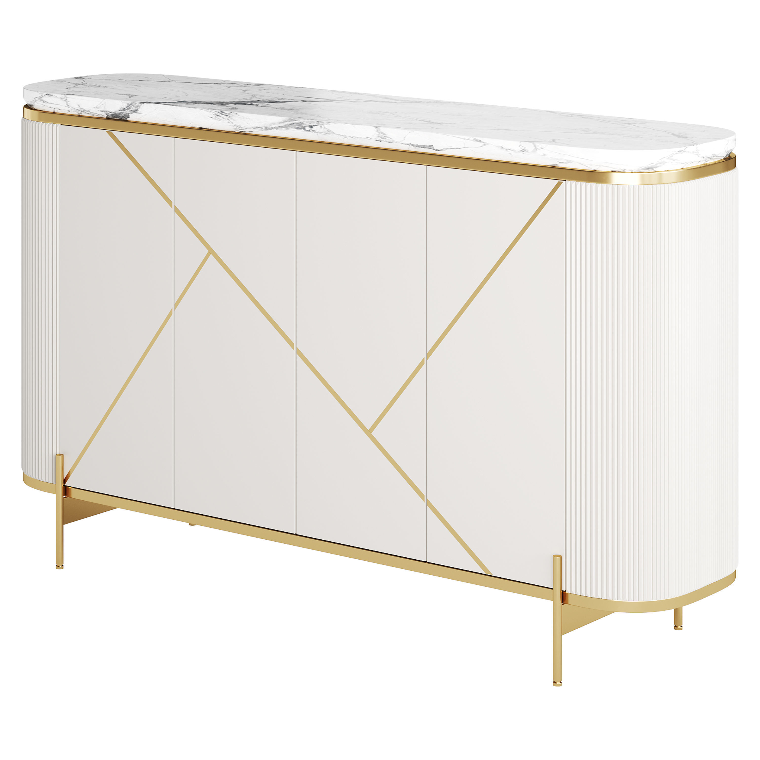 Sideboard Buffet Faux Marble 3D model_1