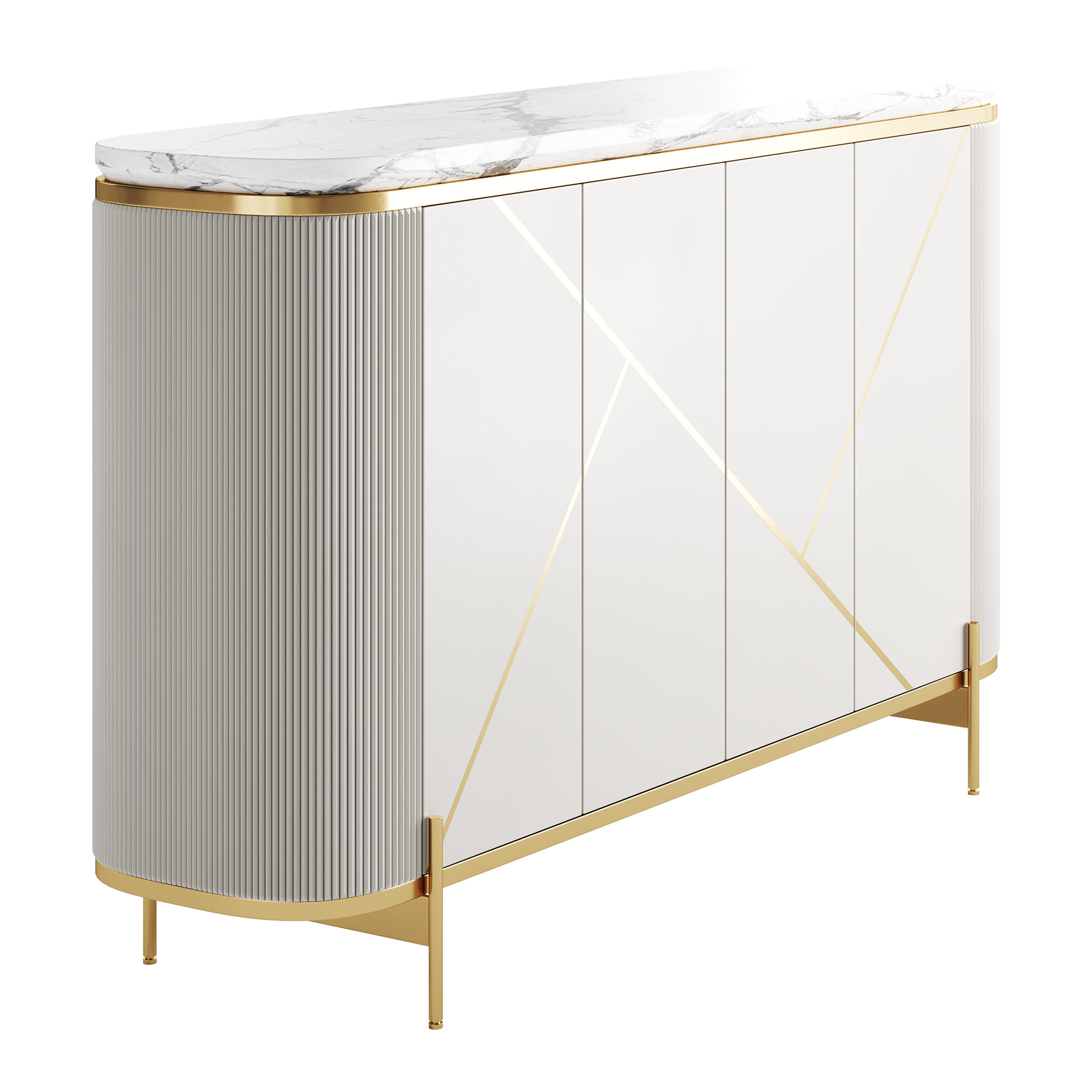 Sideboard Buffet Faux Marble 3D model_5