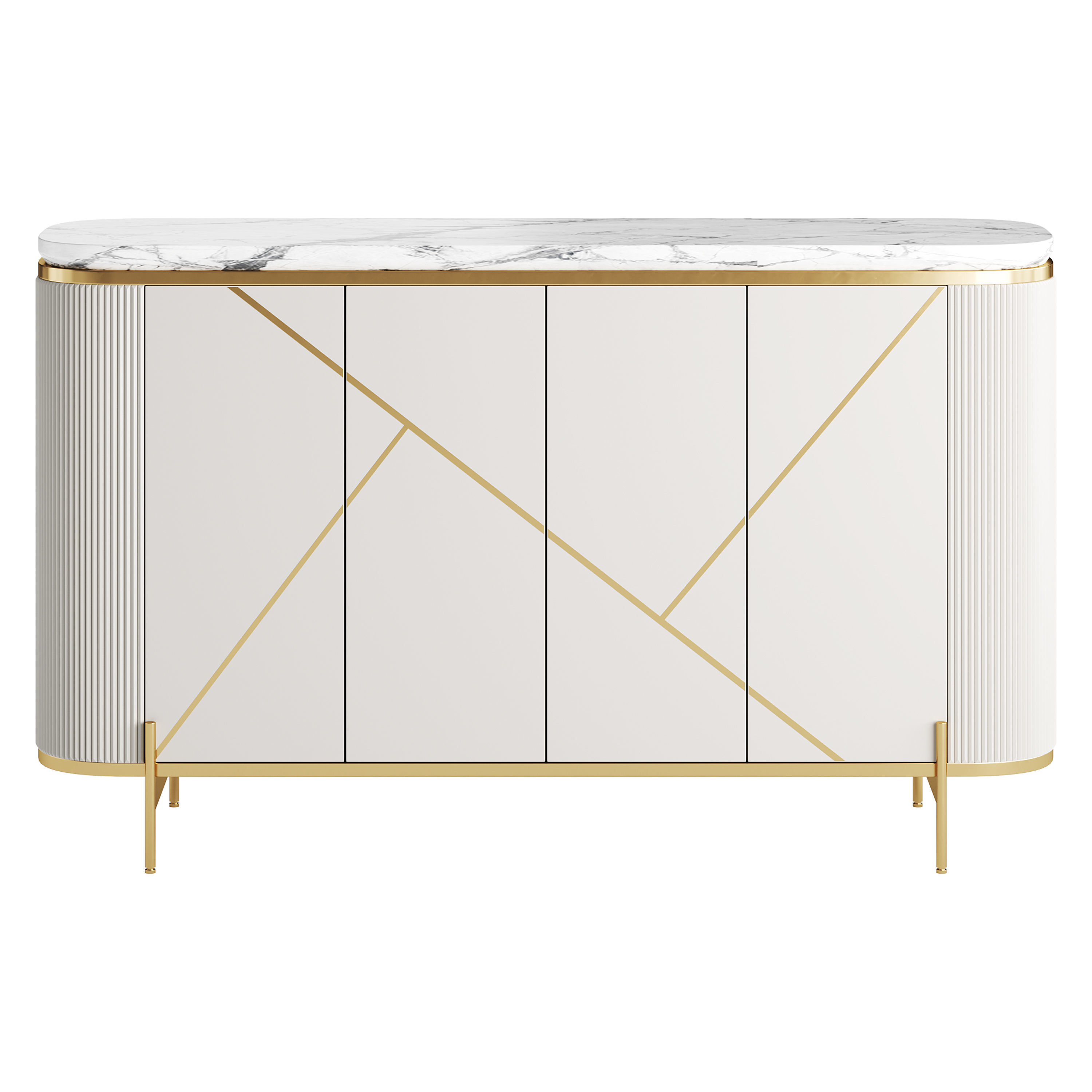 Sideboard Buffet Faux Marble 3D model_2