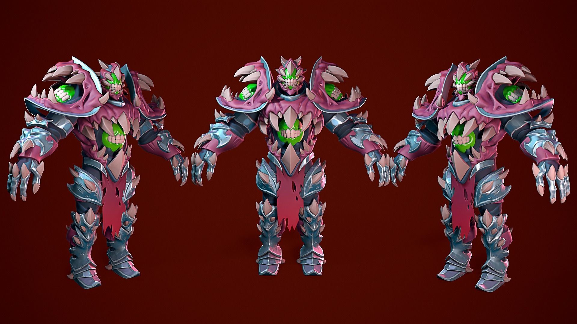 Stylized Fantasy Character with Weapon for a gift Low-poly 3D model_2