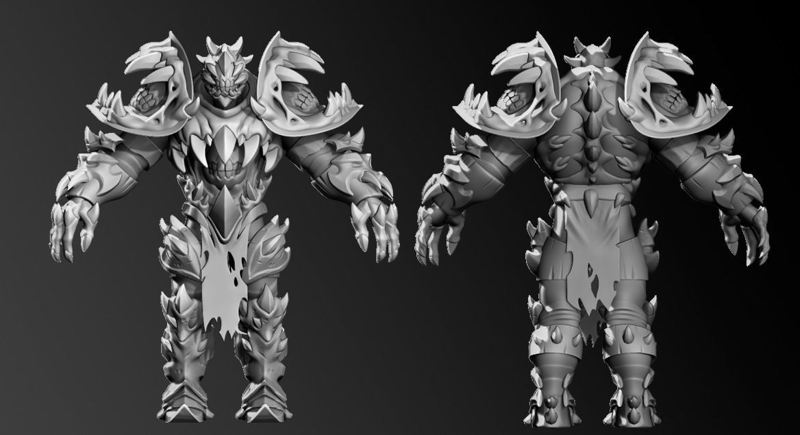 Stylized Fantasy Character with Weapon for a gift Low-poly 3D model_4