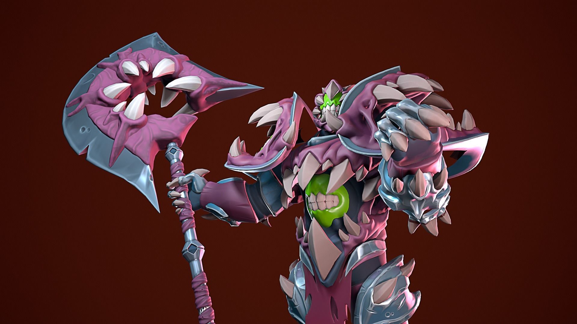 Stylized Fantasy Character with Weapon for a gift Low-poly 3D model_1