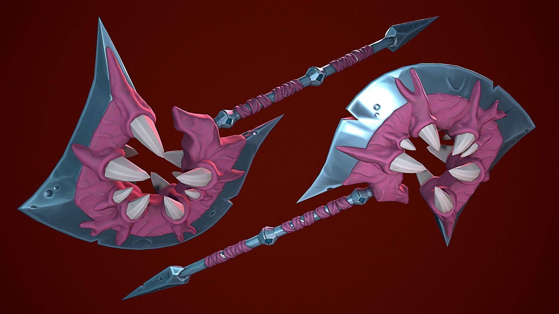 Stylized Fantasy Character with Weapon for a gift Low-poly 3D model_5