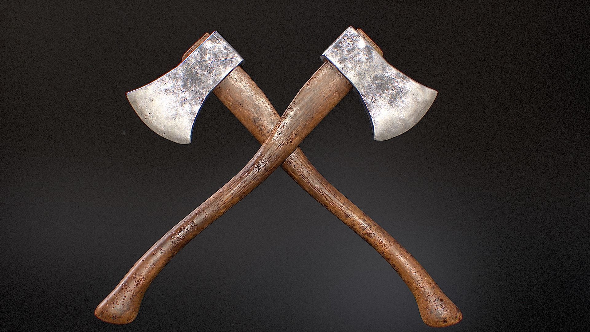 Wood Axe - Low-poly 3D model Game Ready Low-poly 3D model_4