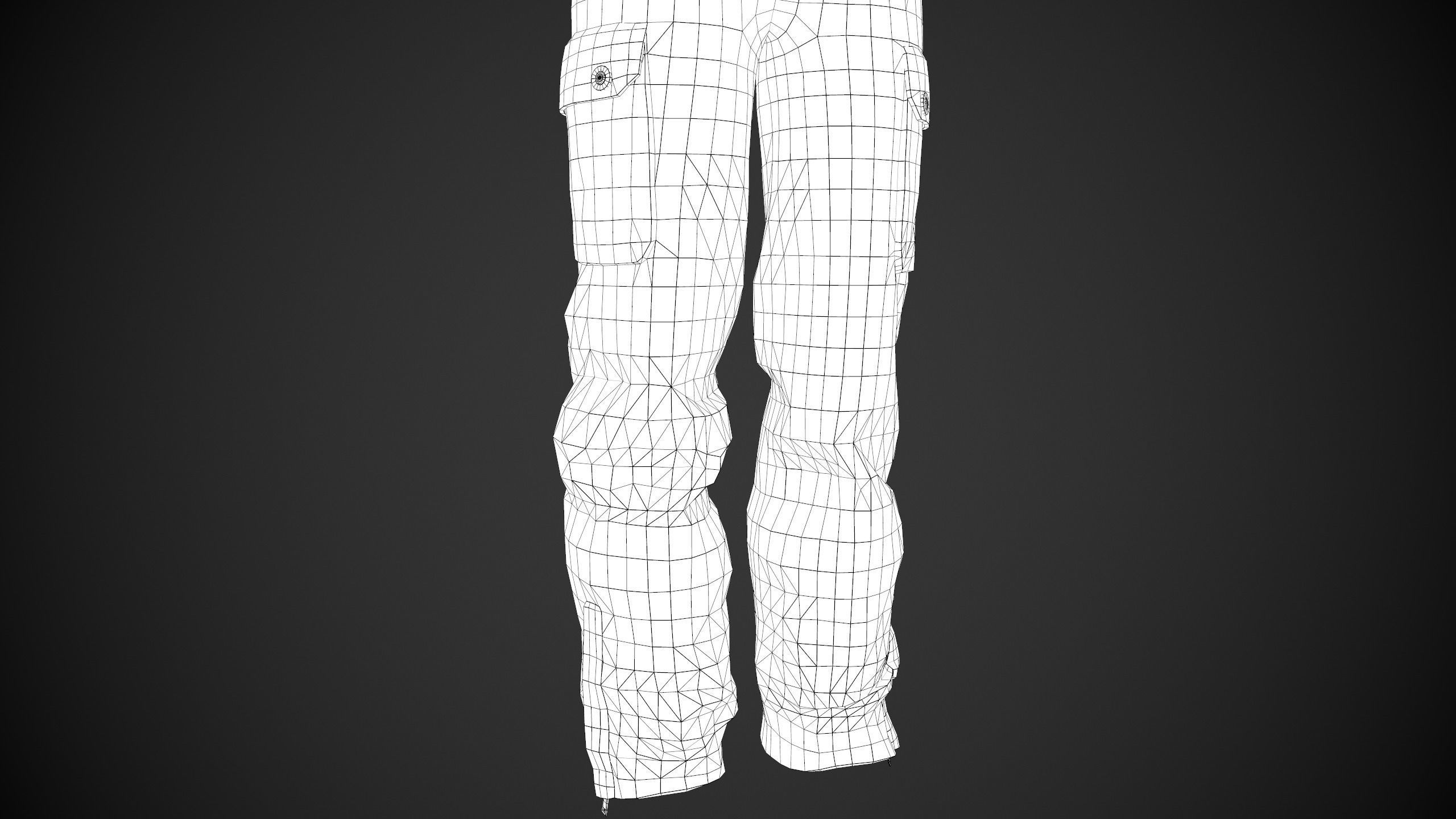 Red Snowboard Pants Style 2  Low-poly 3D model_20