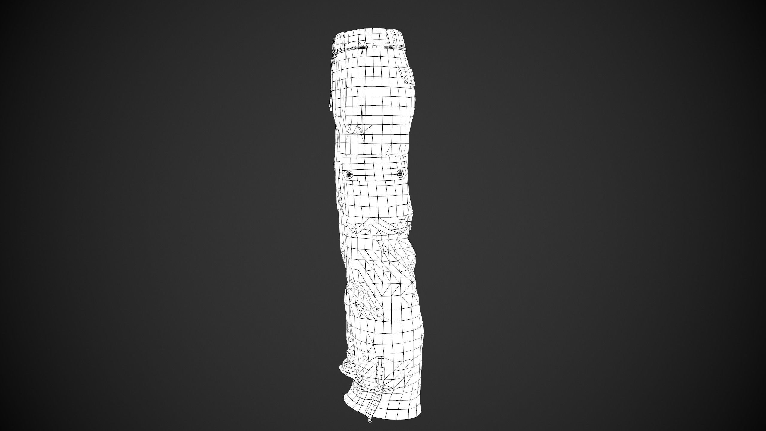Red Snowboard Pants Style 2  Low-poly 3D model_16