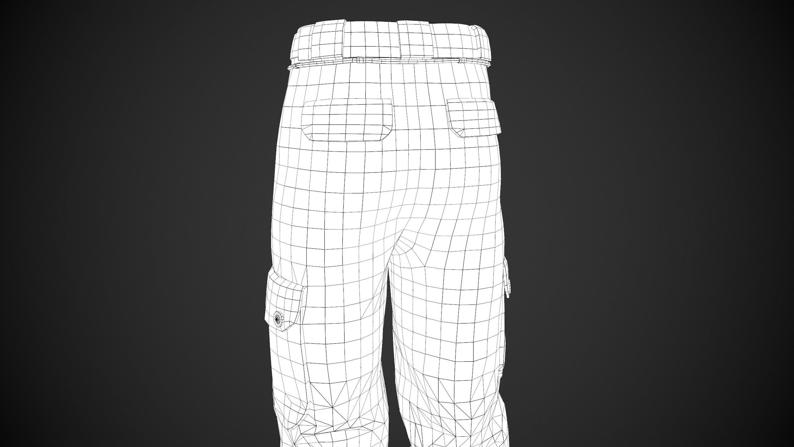 Red Snowboard Pants Style 2  Low-poly 3D model_21