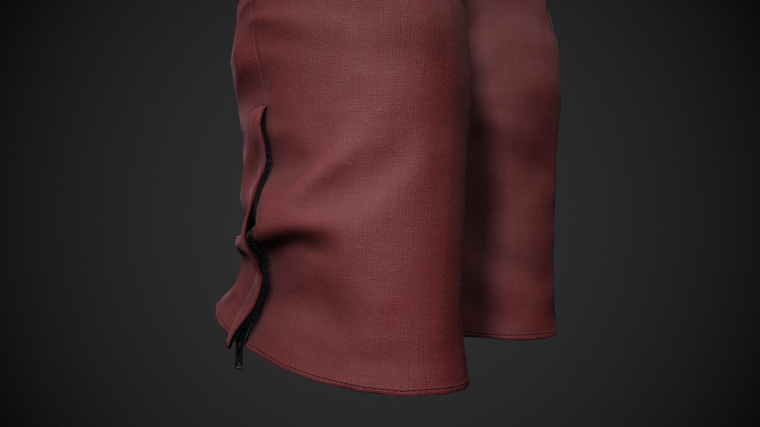 Red Snowboard Pants Style 2  Low-poly 3D model_9