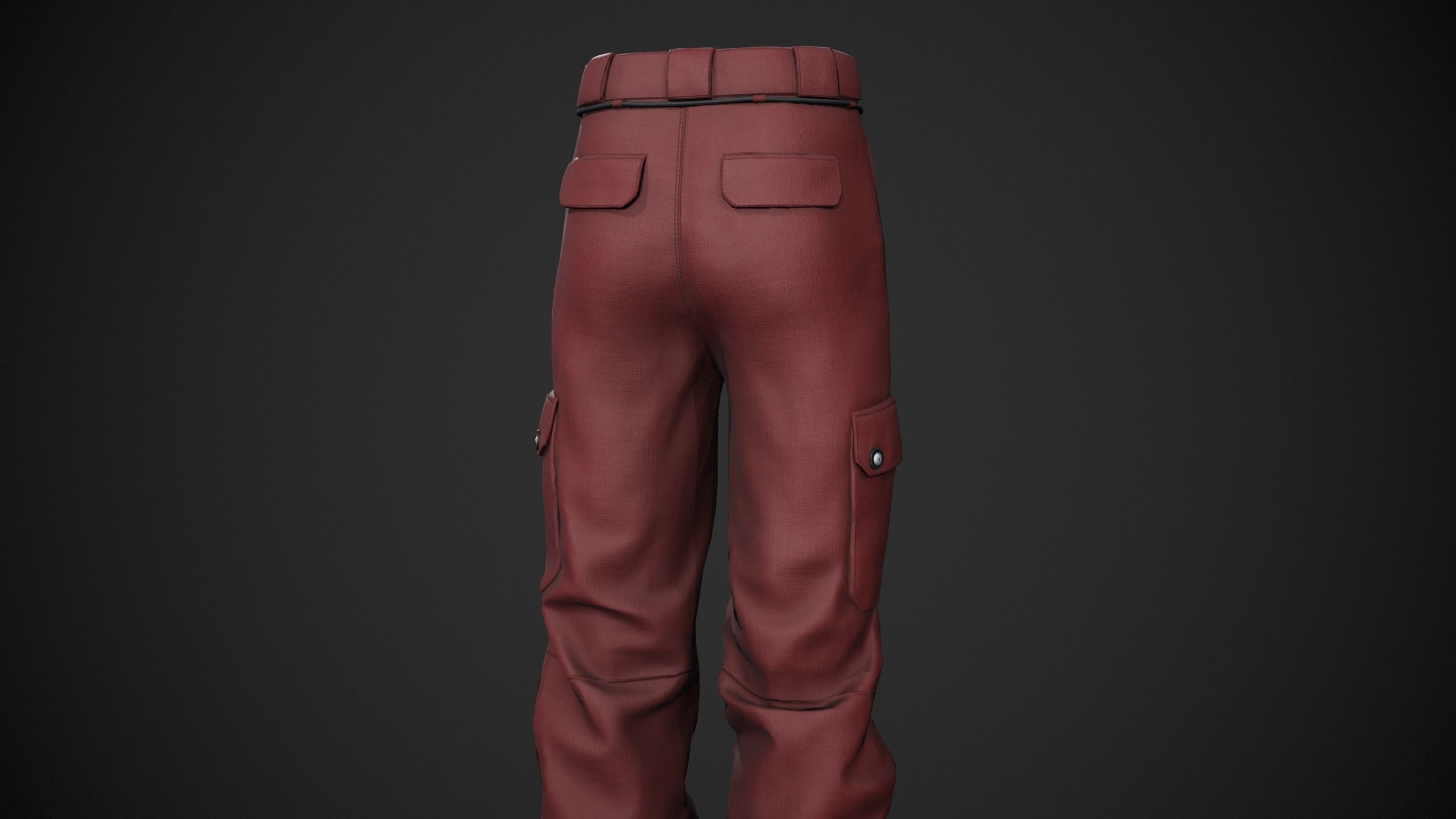 Red Snowboard Pants Style 2  Low-poly 3D model_14