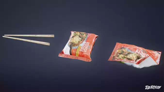 SAFE HOUSE - Noodle Set 01 - LOW POLY Low-poly 3D model