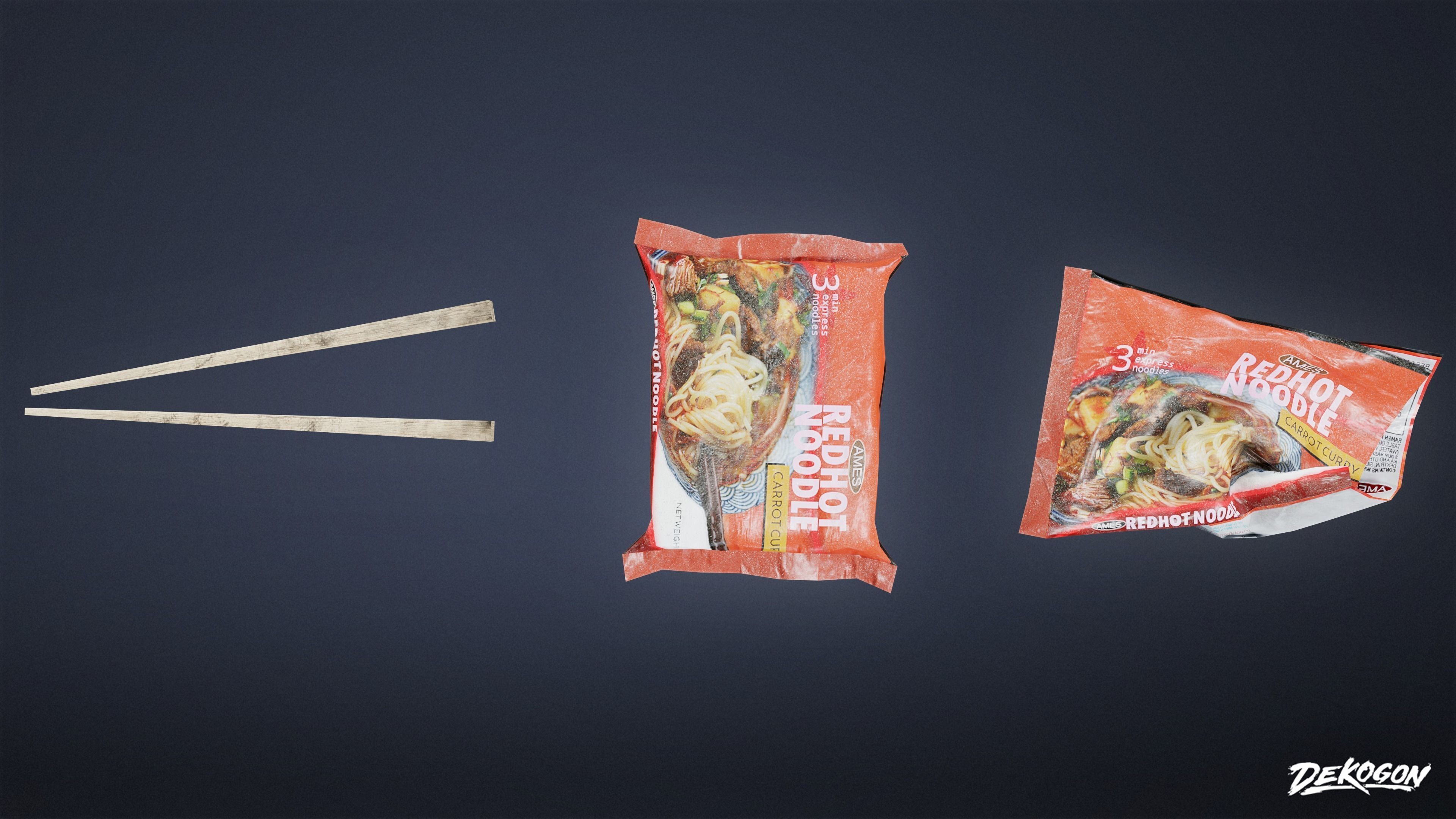 SAFE HOUSE - Noodle Set 01 - LOW POLY Low-poly 3D model_3