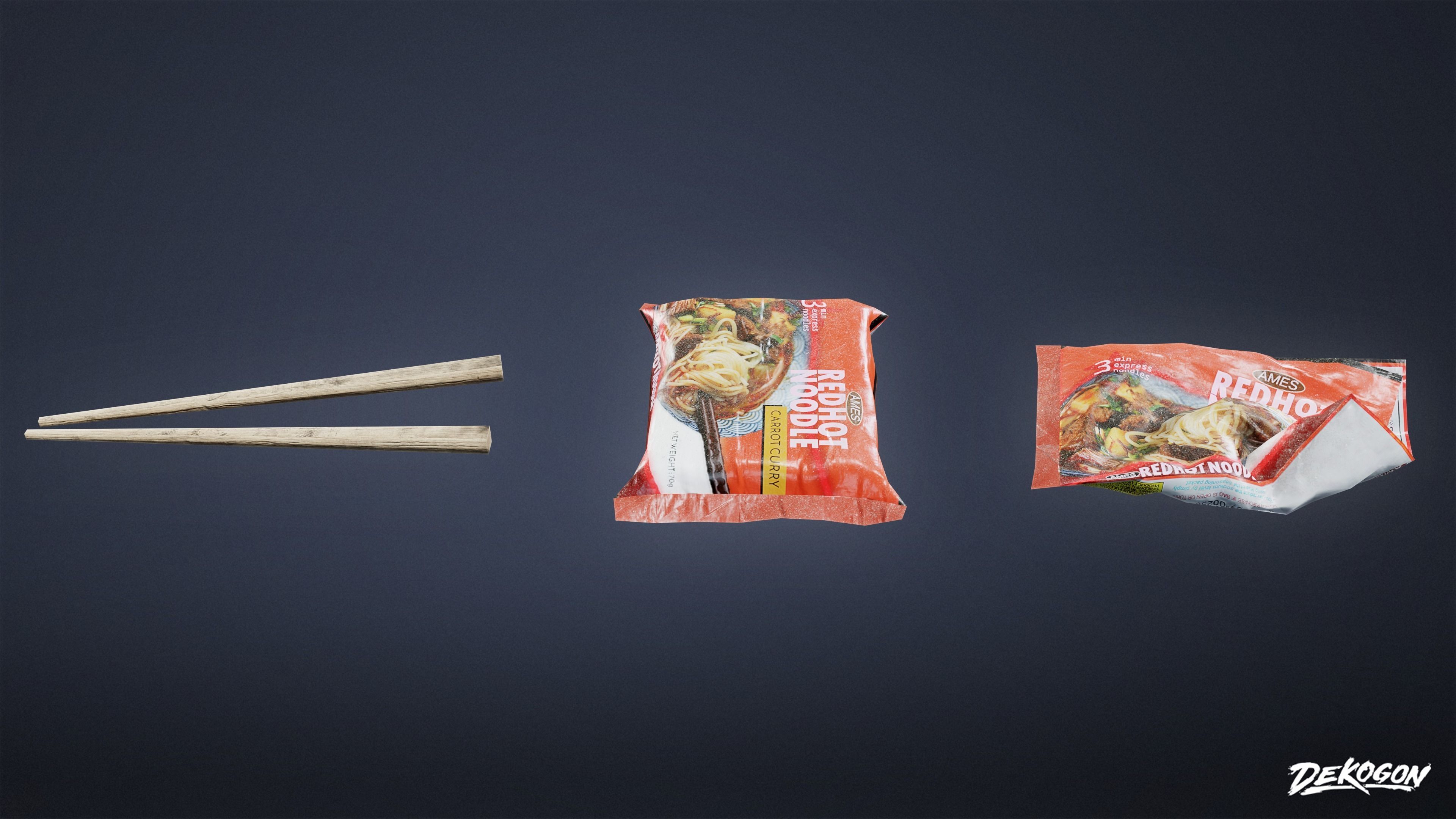 SAFE HOUSE - Noodle Set 01 - LOW POLY Low-poly 3D model_2