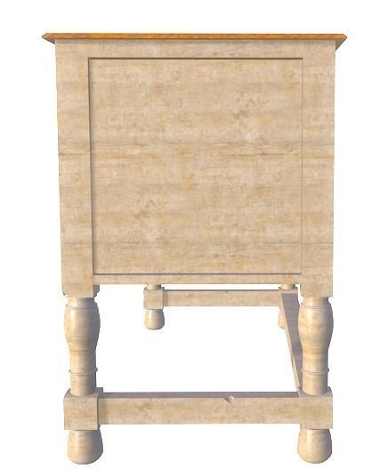 Low Poly Antique Drawer Low-poly 3D model_5