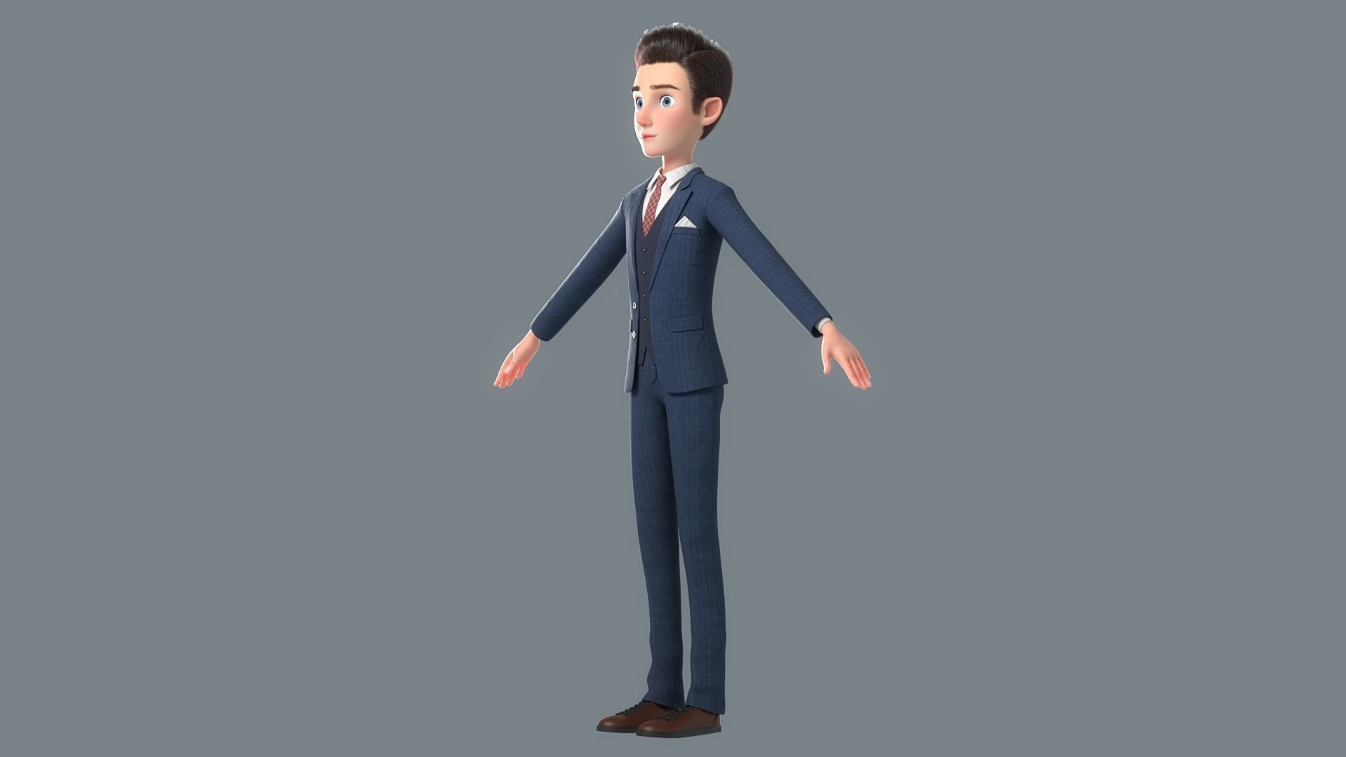 Cartoon Man Rigged 3D model_19