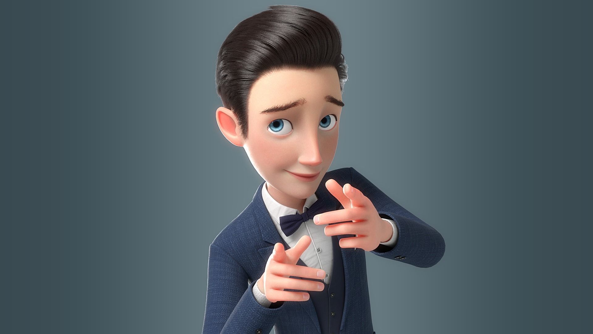 Cartoon Man Rigged 3D model_11