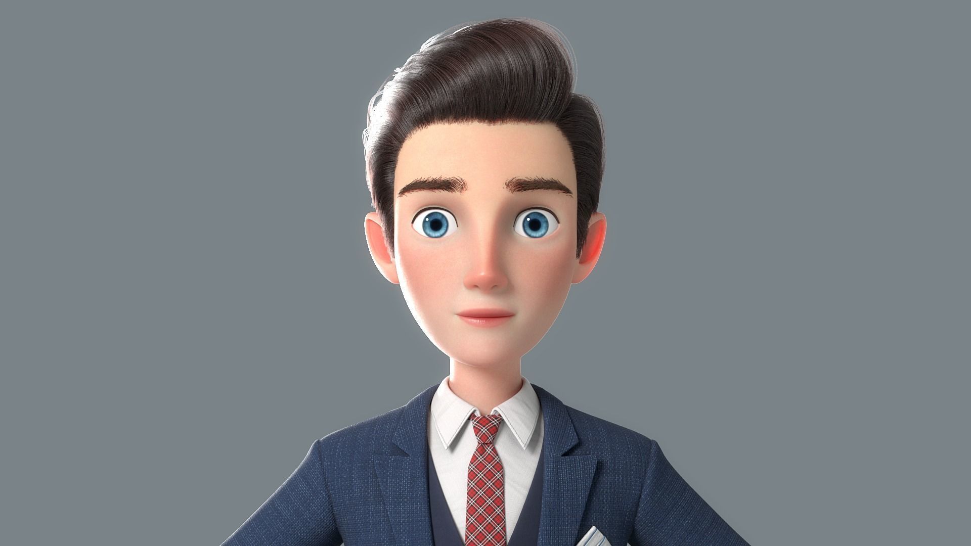 Cartoon Man Rigged 3D model_14