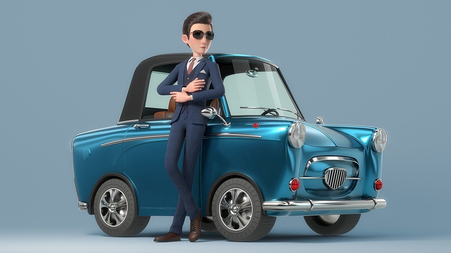 Cartoon Man Rigged 3D model_6