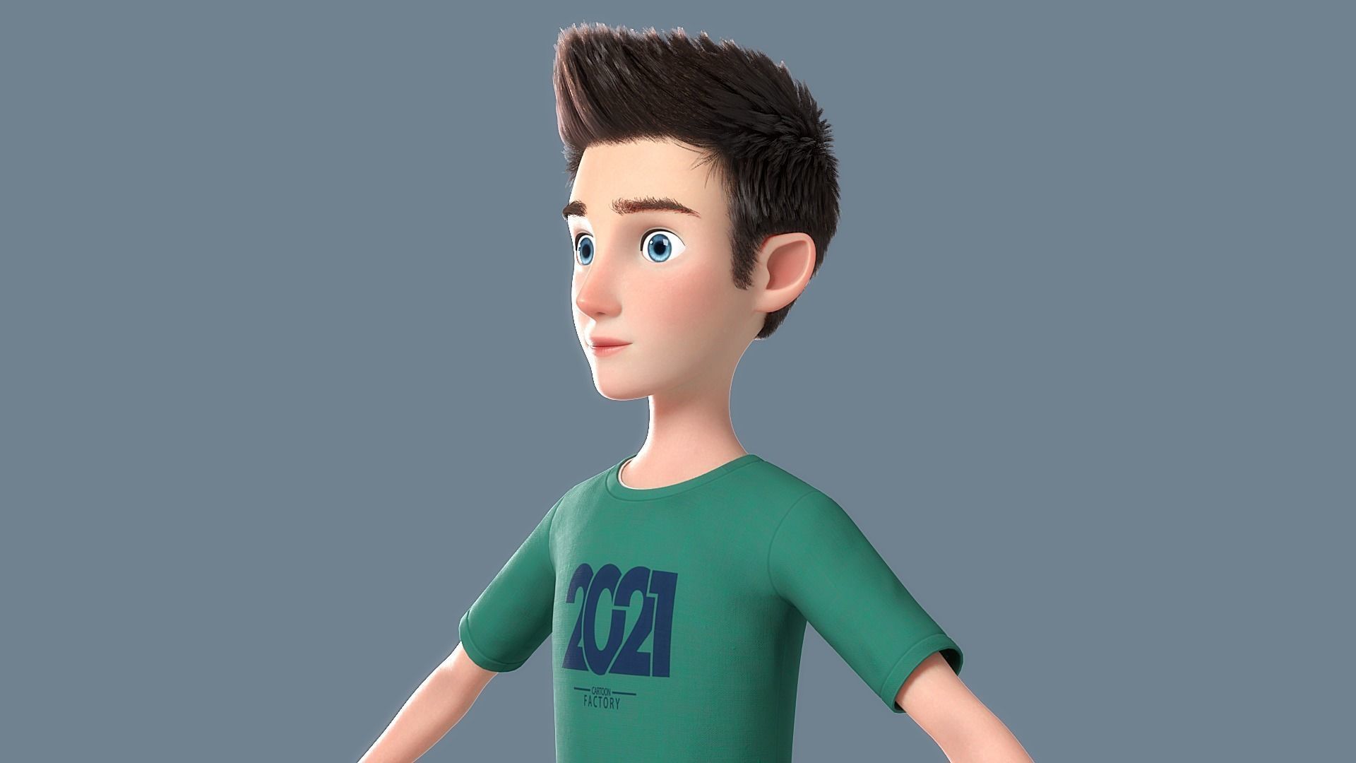 Cartoon Man Rigged 3D model_23