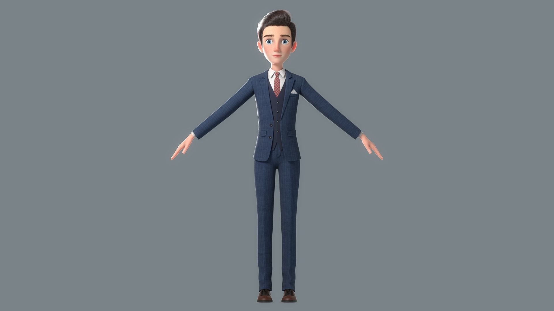 Cartoon Man Rigged 3D model_18