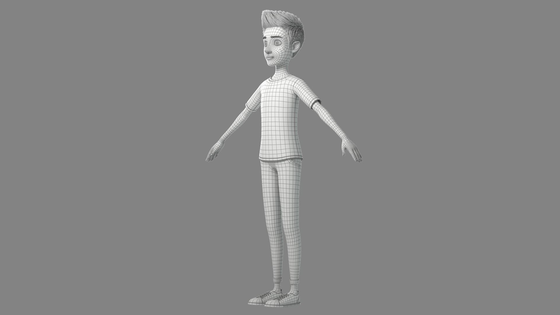 Cartoon Man Rigged 3D model_41