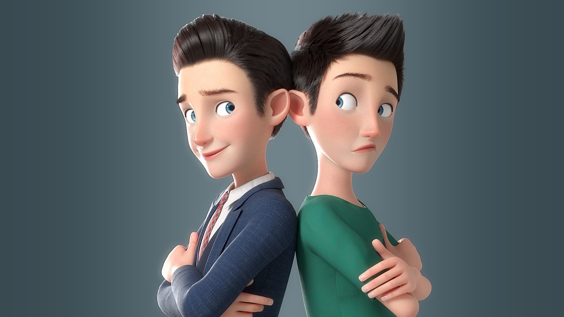 Cartoon Man Rigged 3D model_3