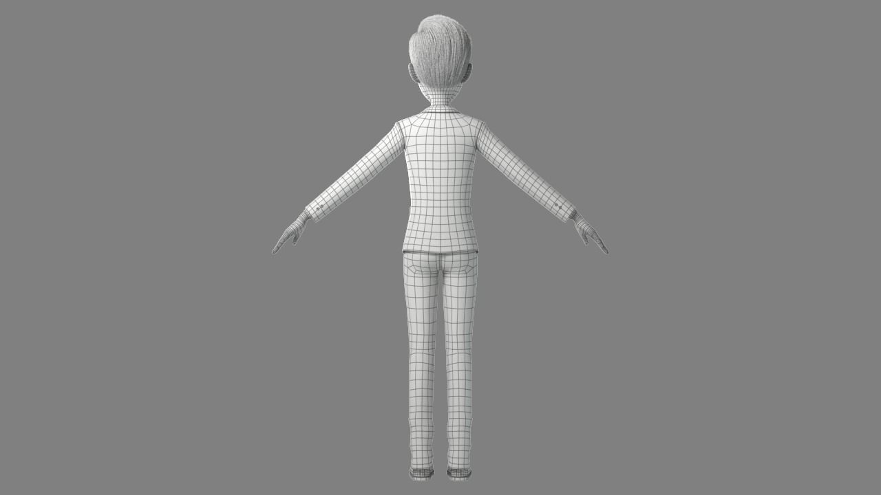 Cartoon Man Rigged 3D model_35