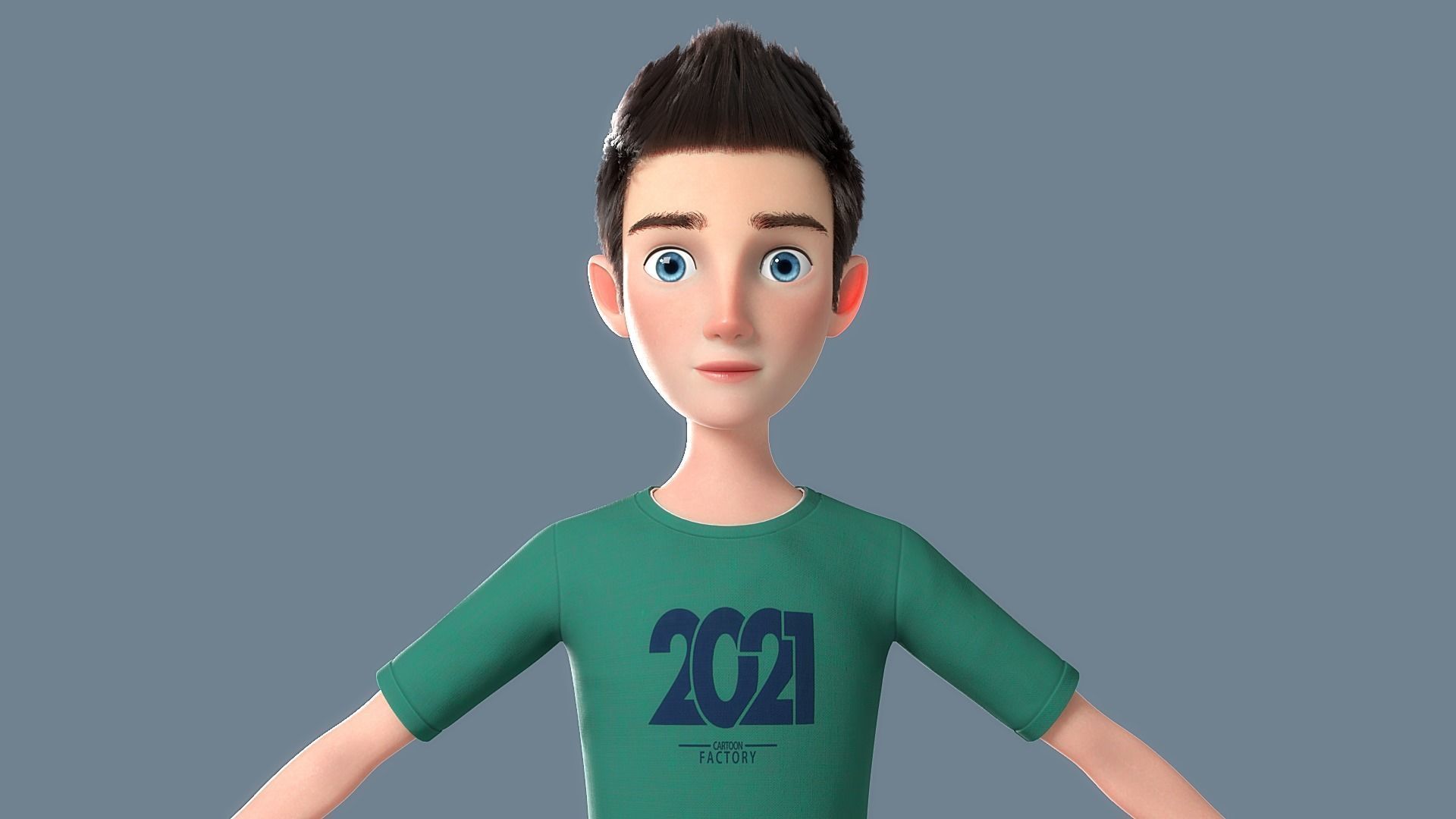 Cartoon Man Rigged 3D model_24