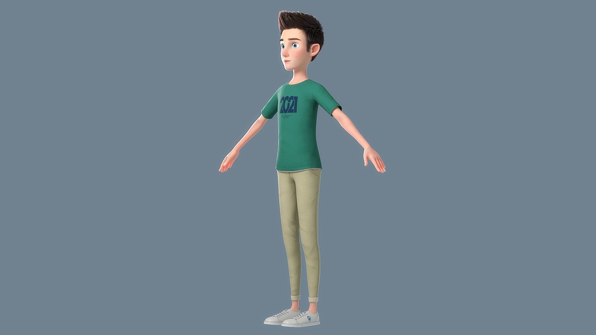 Cartoon Man Rigged 3D model_27